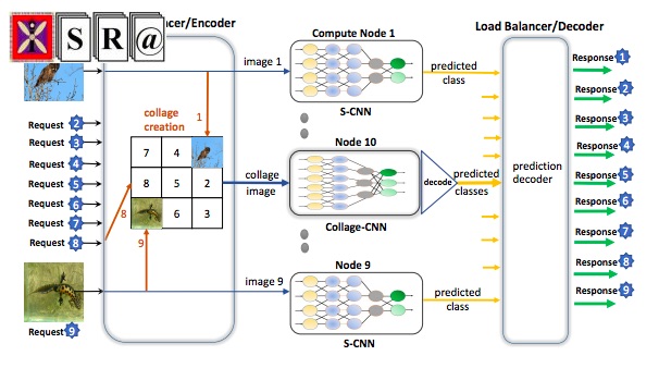 COLLAGE INFERENCE: USING CODED REDUNDANCY FOR LOW VARIANCE DISTRIBUTED IMAGE CLASSIFICATION